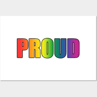 Rainbow Flag 'PROUD' Posters and Art